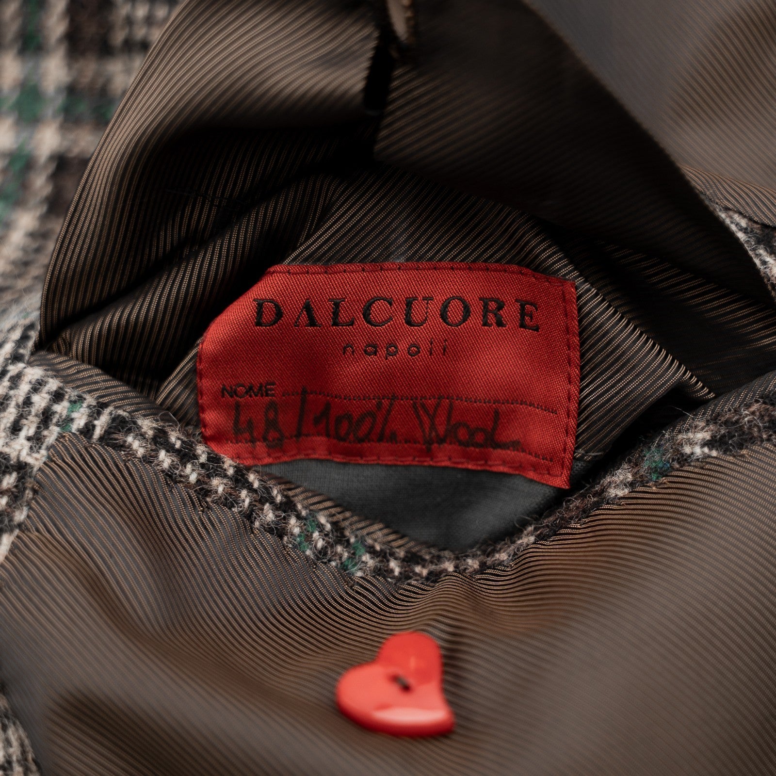 Sartoria DALCUORE NAPOLI Hand-Sewn Jacket Sport Coat Flannel Wool 38 US / 48 EU