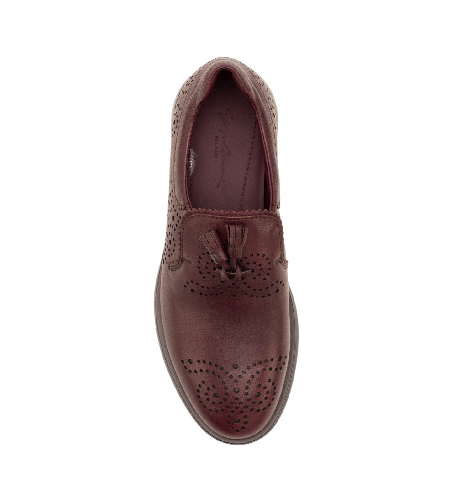 1020$ GIORGIO ARMANI Shoes Tassel Loafers Brogue Wine Leather 6 UK  7 US  40 IT
