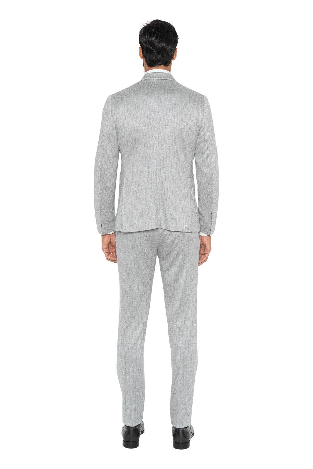 $5200 ISAIA "Capri" Gray Comfort Suit Jersey Cotton & Silk 36 US / 46 EU  8C