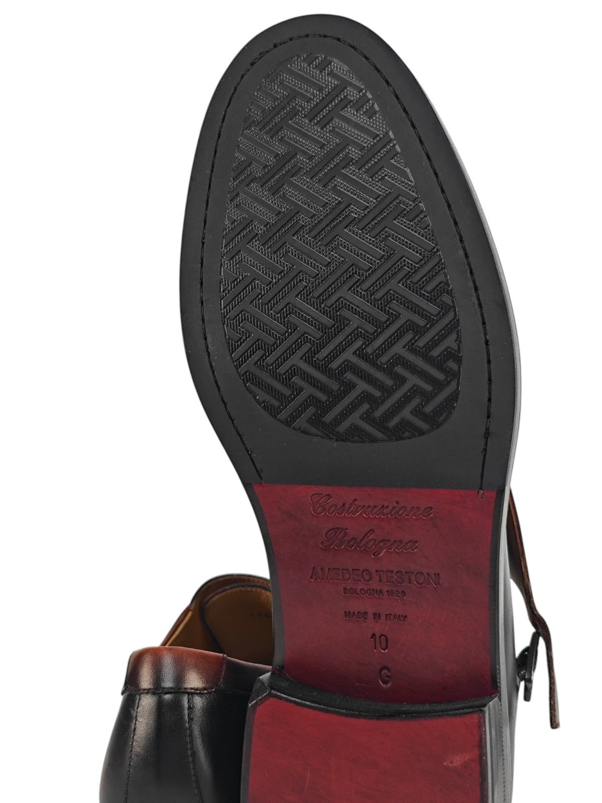 1350$ TESTONI Bolognese Goodyear Monk Shoes Black Calf 10 UK / 11 US / 44 IT
