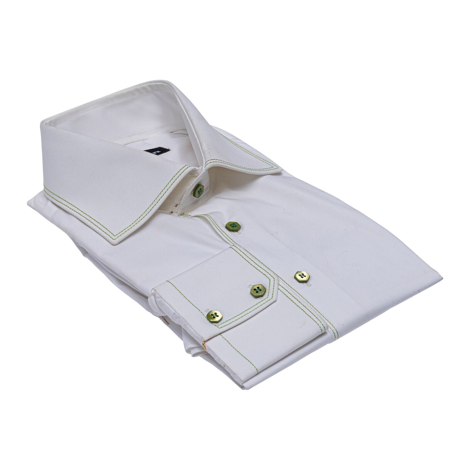 690$ LUXURY GERLIN Shirt White Solid ALUMO Cotton 16 - 41 4AN BIJAN