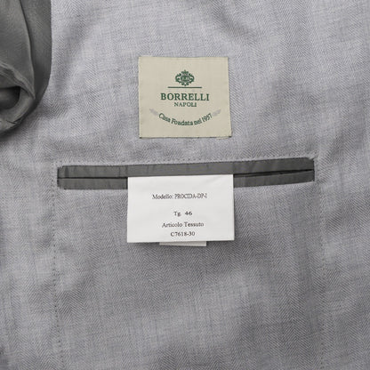 $3450 LUIGI BORRELLI NAPOLI Gray Jacket Sport Coat 100% Cashmere 36 US / 46 EU
