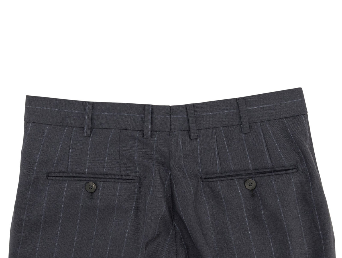 $6850 ISAIA NAPOLI "Gregorio" Dark Blue Suit Hand-Sewn Fine Wool Pinstripe