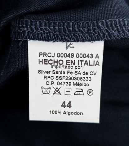 815$ ISAIA Dress Shirt Blue Navy Jersey Filo di Scozia Stretch Cotton 17.5 - 44