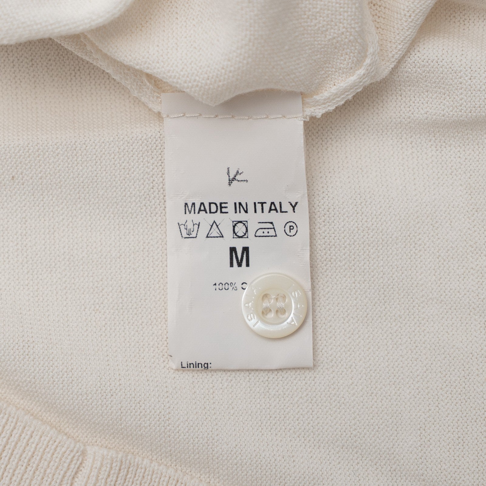 950$ ISAIA NAPOLI White Polo Sweater Short Sleeve Cotton Knit Size M Slim Fit