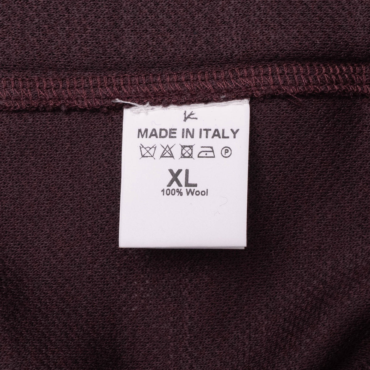 1200$ ISAIA NAPOLI Burgundy Long Sleeve Half Zip Polo 100% Wool Size XL