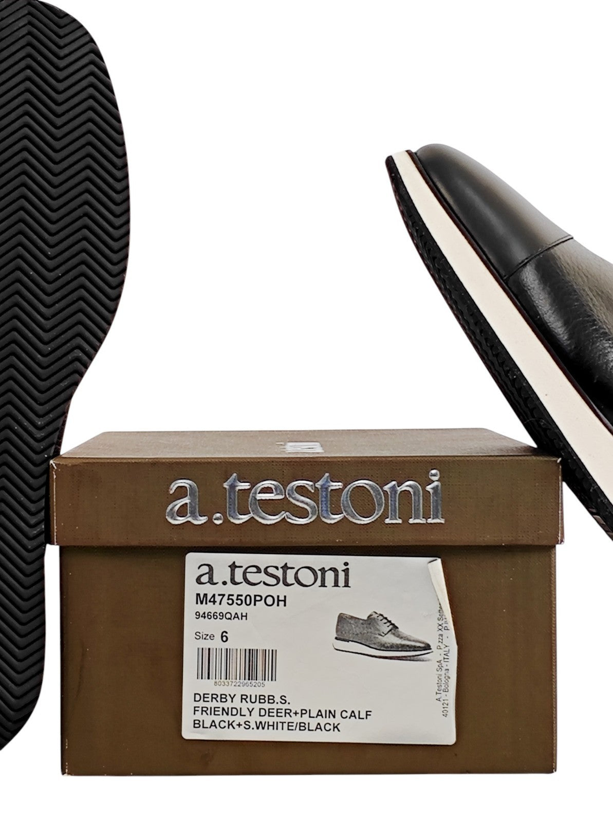 850$ TESTONI 1929 Derby Shoes Deerskin & Plain Calf 6 UK / 7 US /  40 IT
