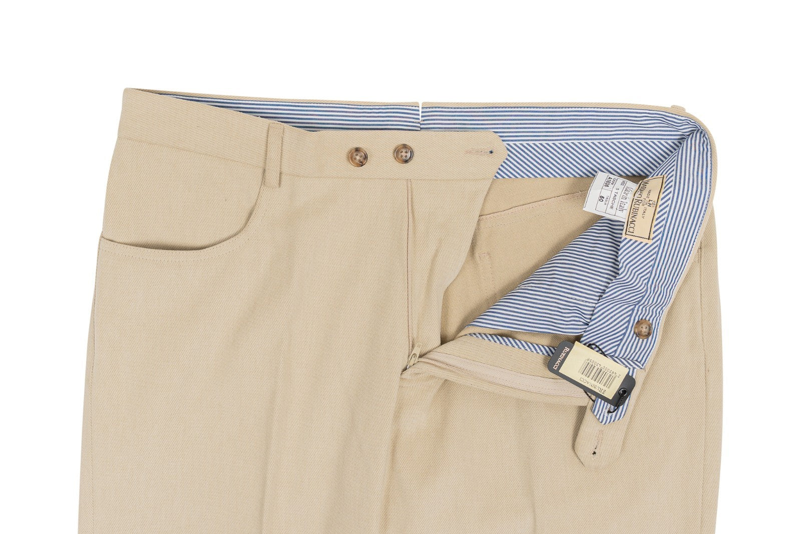 625$ RUBINACCI NAPOLI Beige Chino 5 Pockets Pant Twill Cotton 34 US / 50 EU