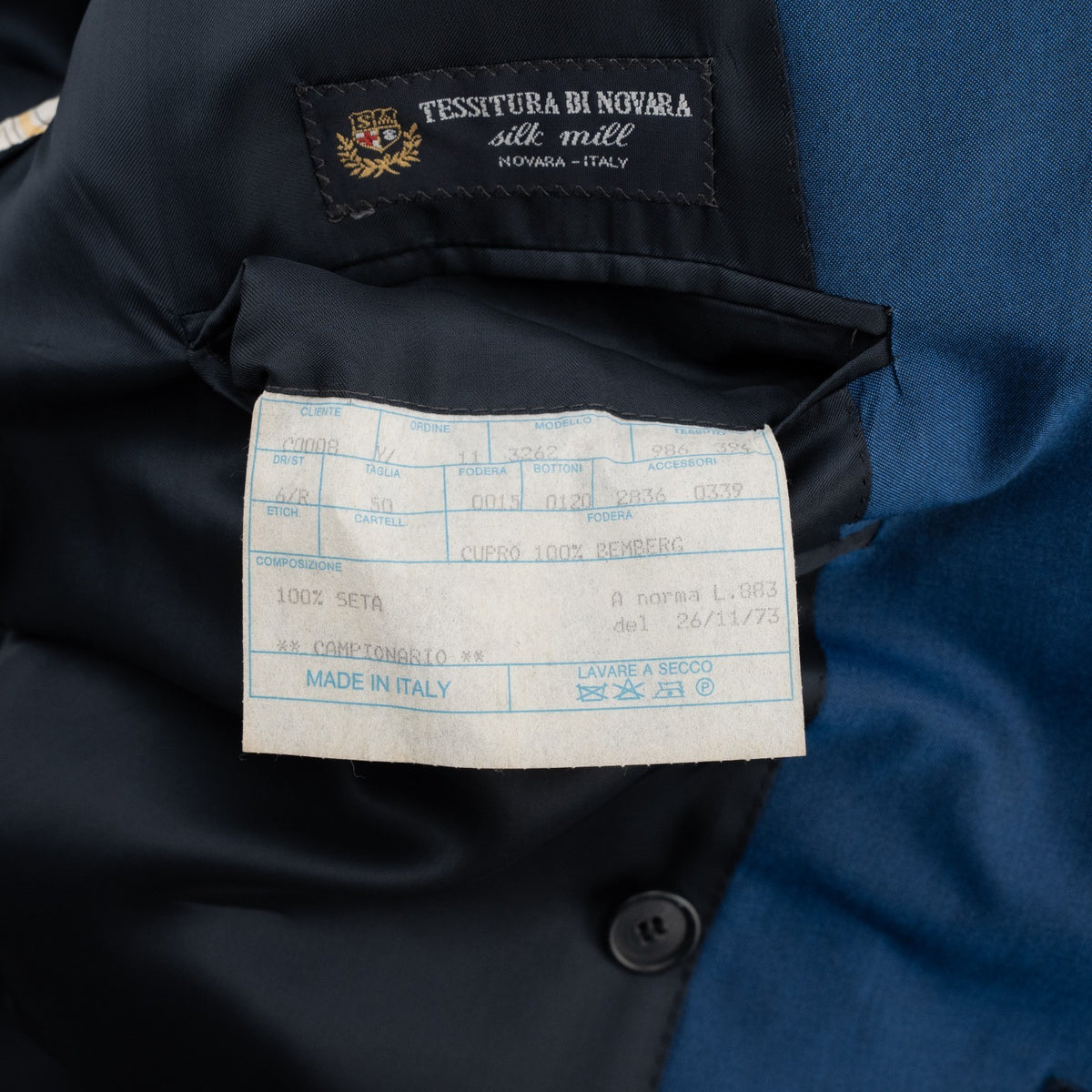 2100$ RAFFAELE CARUSO Blue Double Breasted Sport Coat 100% Silk Mill 40 US 50 IT