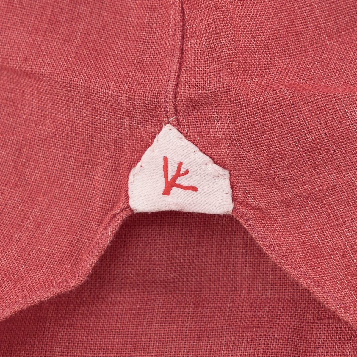 765$ ISAIA NAPOL Red Pompeian Dress Shirt Button Down 100% Linen Hand-Sewn