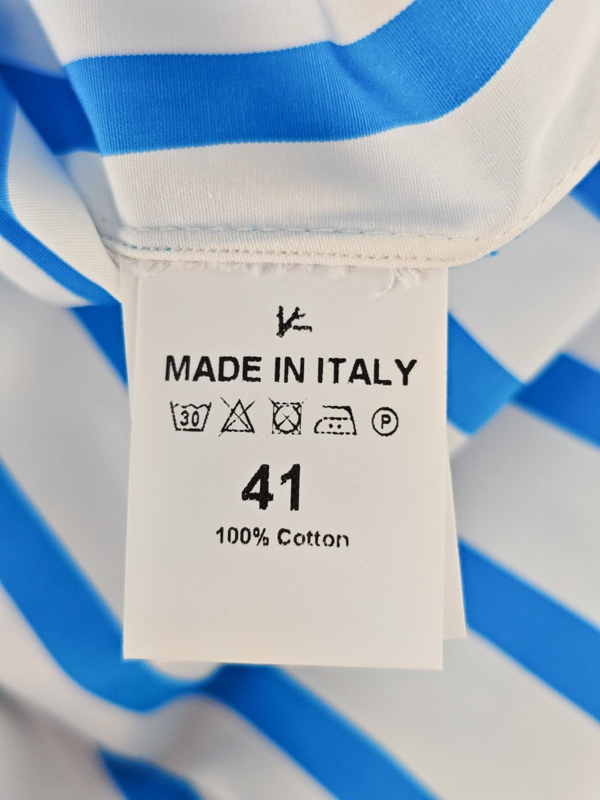 730$ ISAIA NAPOLI "Mix" Blue / White Dress Shirt Striped Cotton 16 - 41