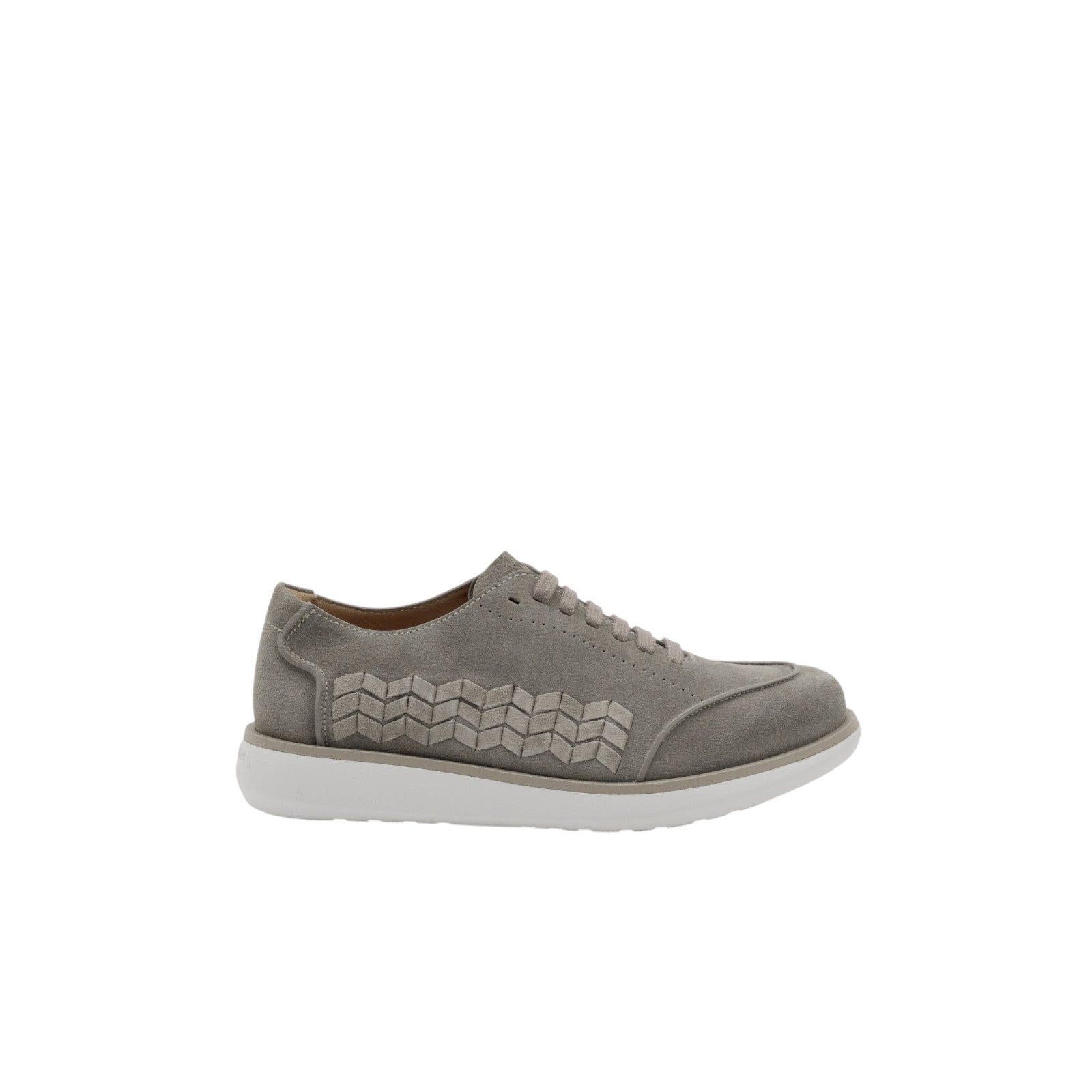 1050$ GIORGIO ARMANI Sneaker Shoes Lace-Up Gray Woven Suede 6 UK / 7 US / 40 IT
