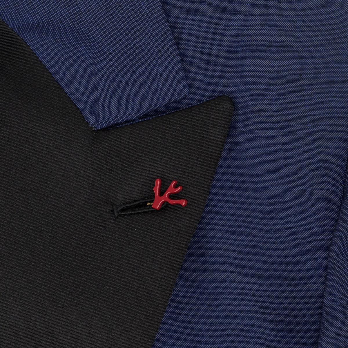 $5995 ISAIA NAPOLI "Sanita" Blue Peak Lapel Tuxedo Suit Wool Wool - Mohair