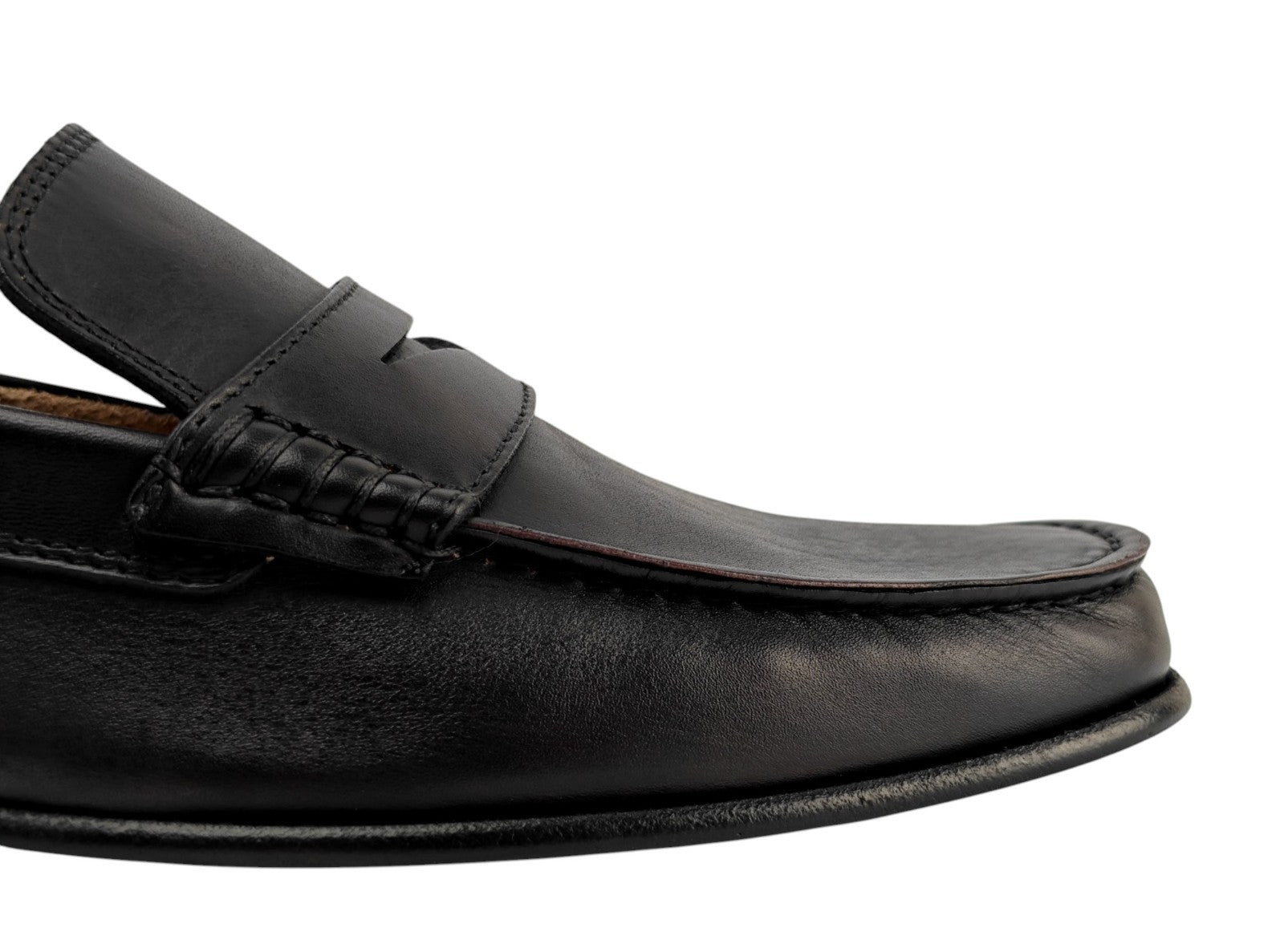 $1200 TESTONI "Bracciano" Unlined Loafer Shoes Soft Delavè Calf Black