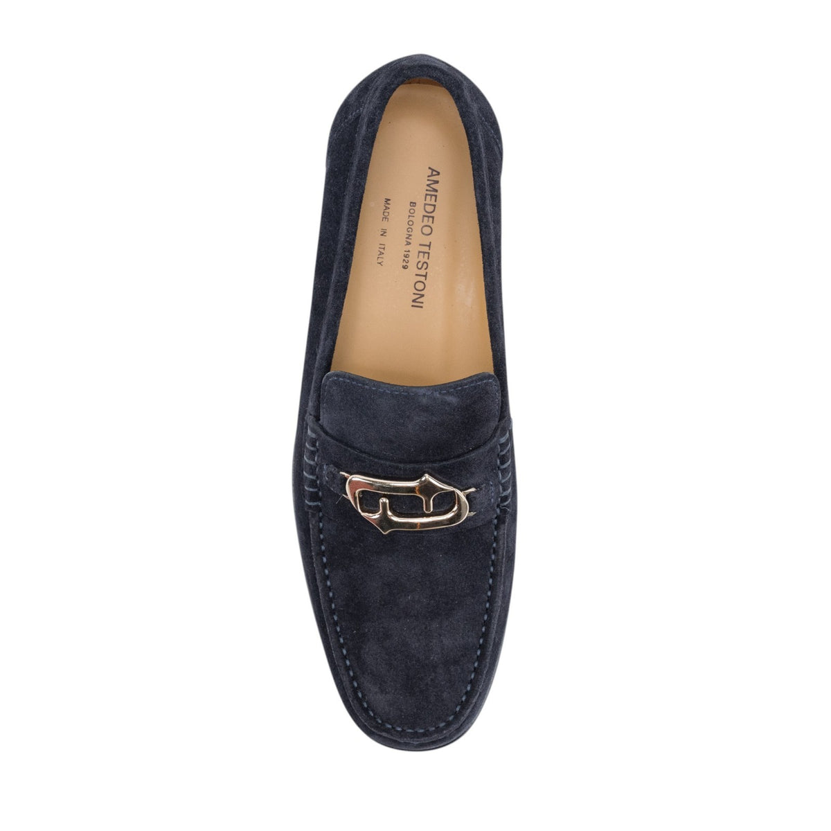1200$ TESTONI "Bracciano" Unlined Loafer Suede Calf Navy 8 UK / 9 US / 42 IT