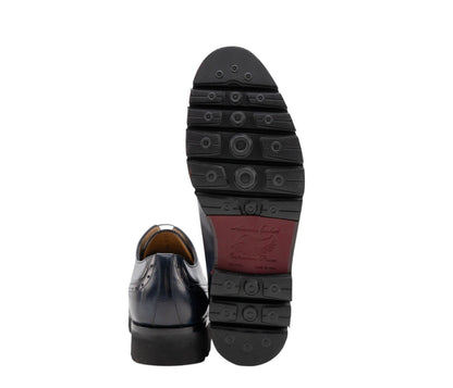 1200$ TESTONI "Udine" Derby Shoes P.Rapid Top Calf Navy 8 UK / 9 US / 42 IT