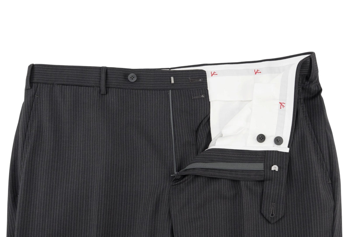 $6600 ISAIA "Capri" Charcoal Suit Fine Wool 4 Season Striped 46 US / 56 EU 8R