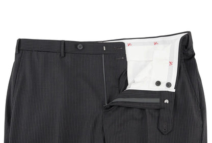 $6600 ISAIA "Capri" Charcoal Suit Fine Wool 4 Season Striped 46 US / 56 EU 8R