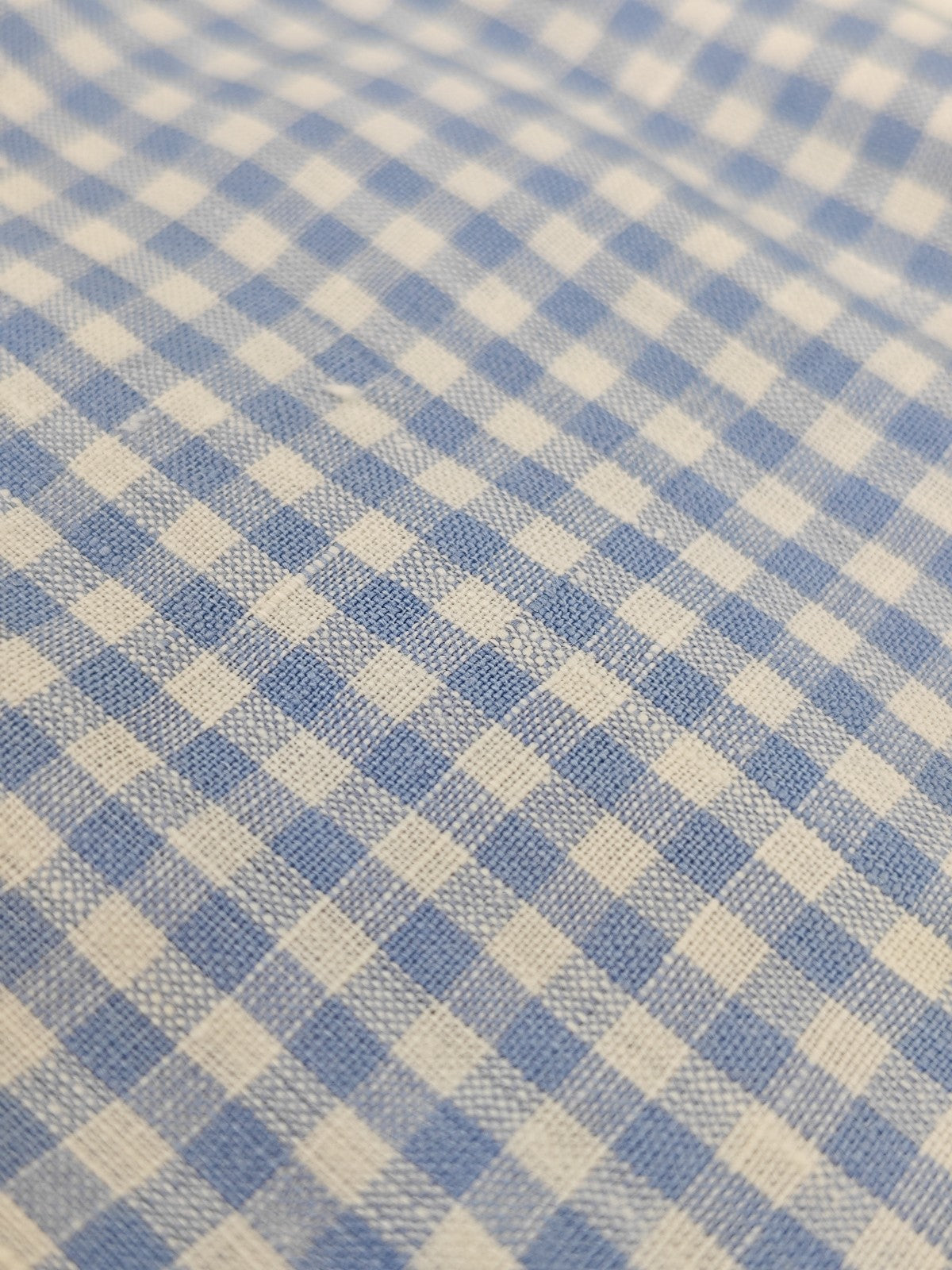 765$ ISAIA NAPOLI "Mix" Blue Dress Shirt Checks Hand-Sewn 100% Linen 15.5 - 39