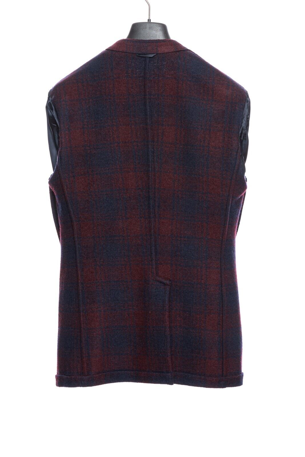 $1980 BELVEST Wool Check Burgundy Blue Jacket 38 US / 48 EU Drop 7R