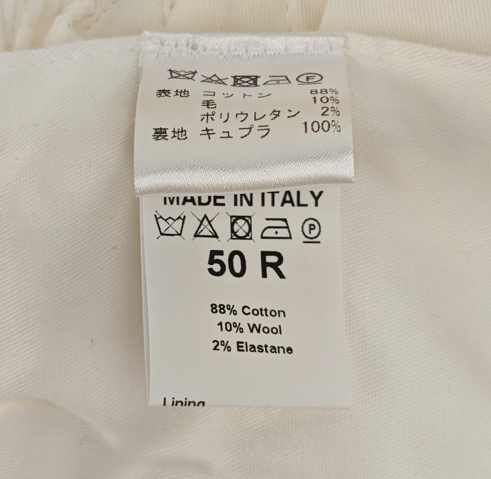 1350$ ISAIA "Casalnuovo" Ivory Dress Pant Corduroy Cotton Wool 34 US / 50 EU