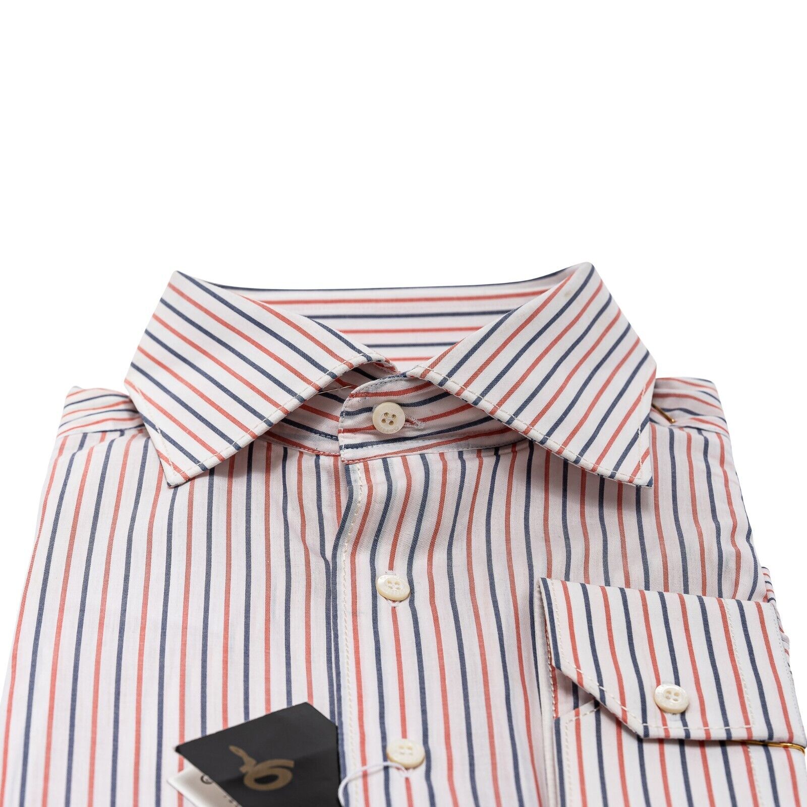 690$ LUXURY GERLIN Shirt Striped White Fine Cotton 16 - 41 5P BIJAN