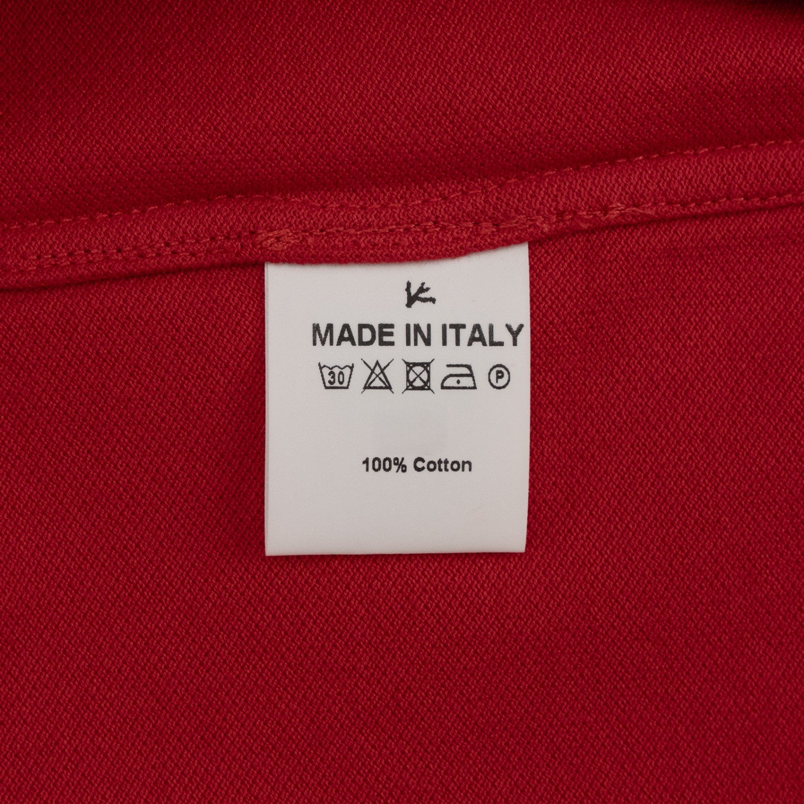 575$ ISAIA NAPOLI Garment Dyed Cotton Piquet Short Sleeve Polo Red