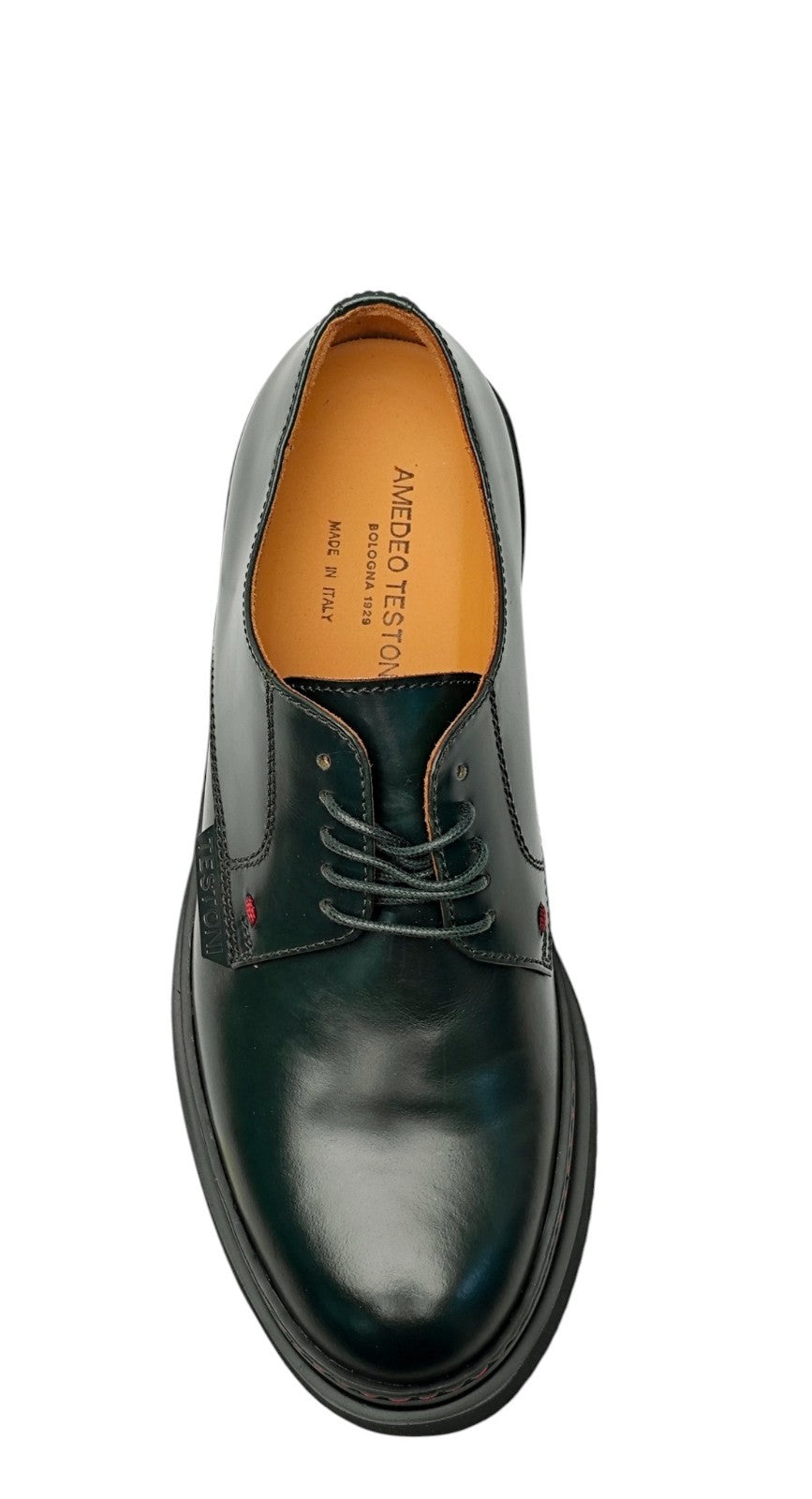 950$ TESTONI Derby Shoes Plain Calf Forest Green 8 UK 9 US 42 IT