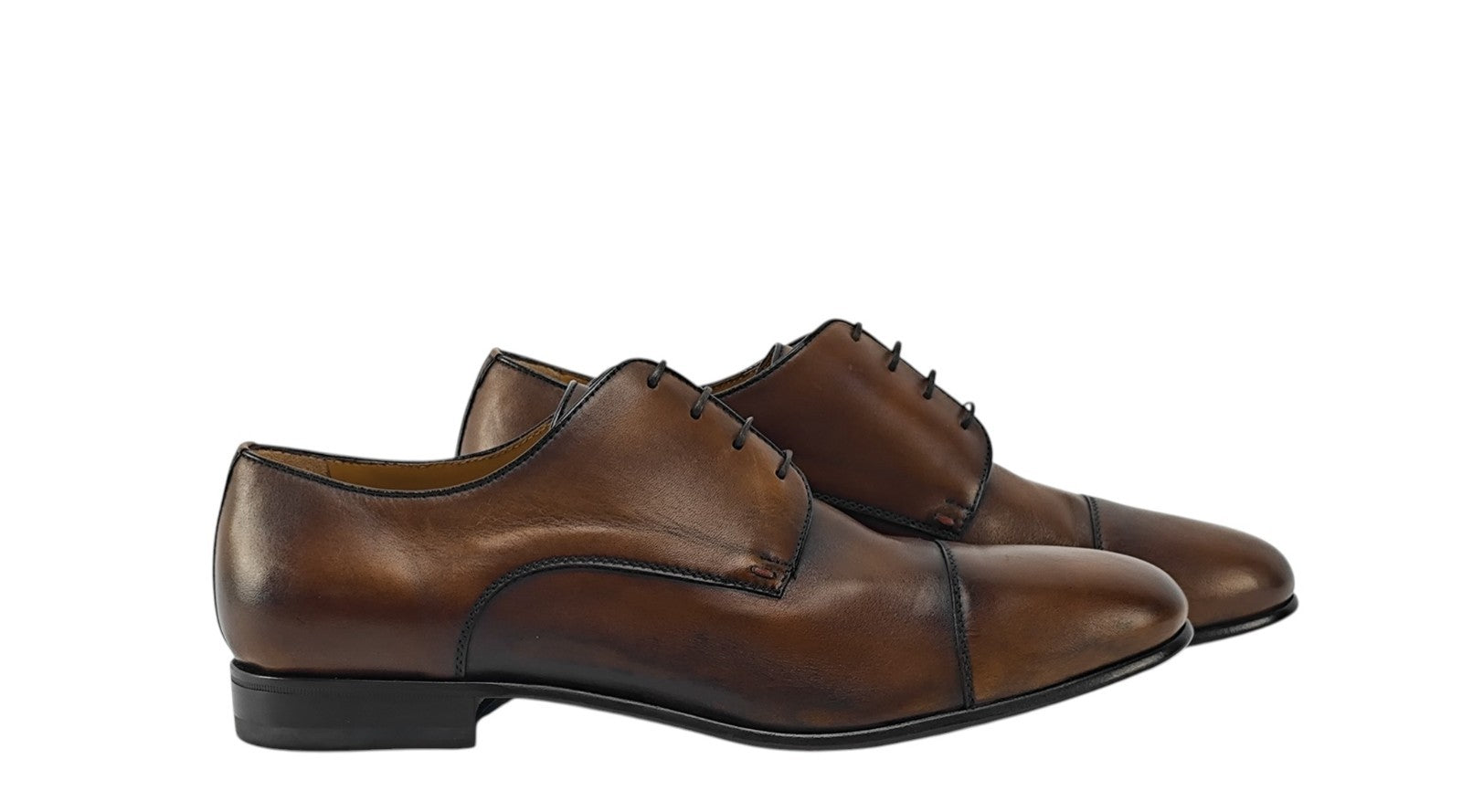 1150$ TESTONI "Portonovo" Derby Shoes Antique Calf Brown 8 UK / 9 US / 42 IT