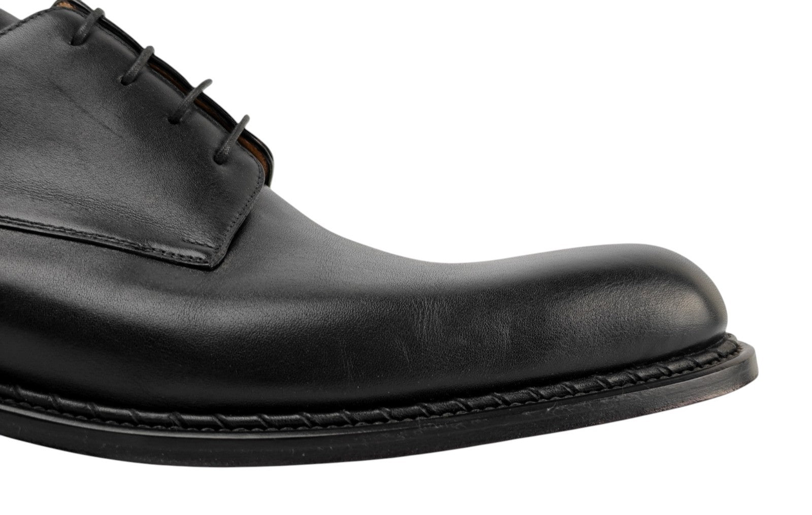 1250$ TESTONI Bolognese Construction Derby Shoes Calf Black 8 UK / 9 US / 42 IT