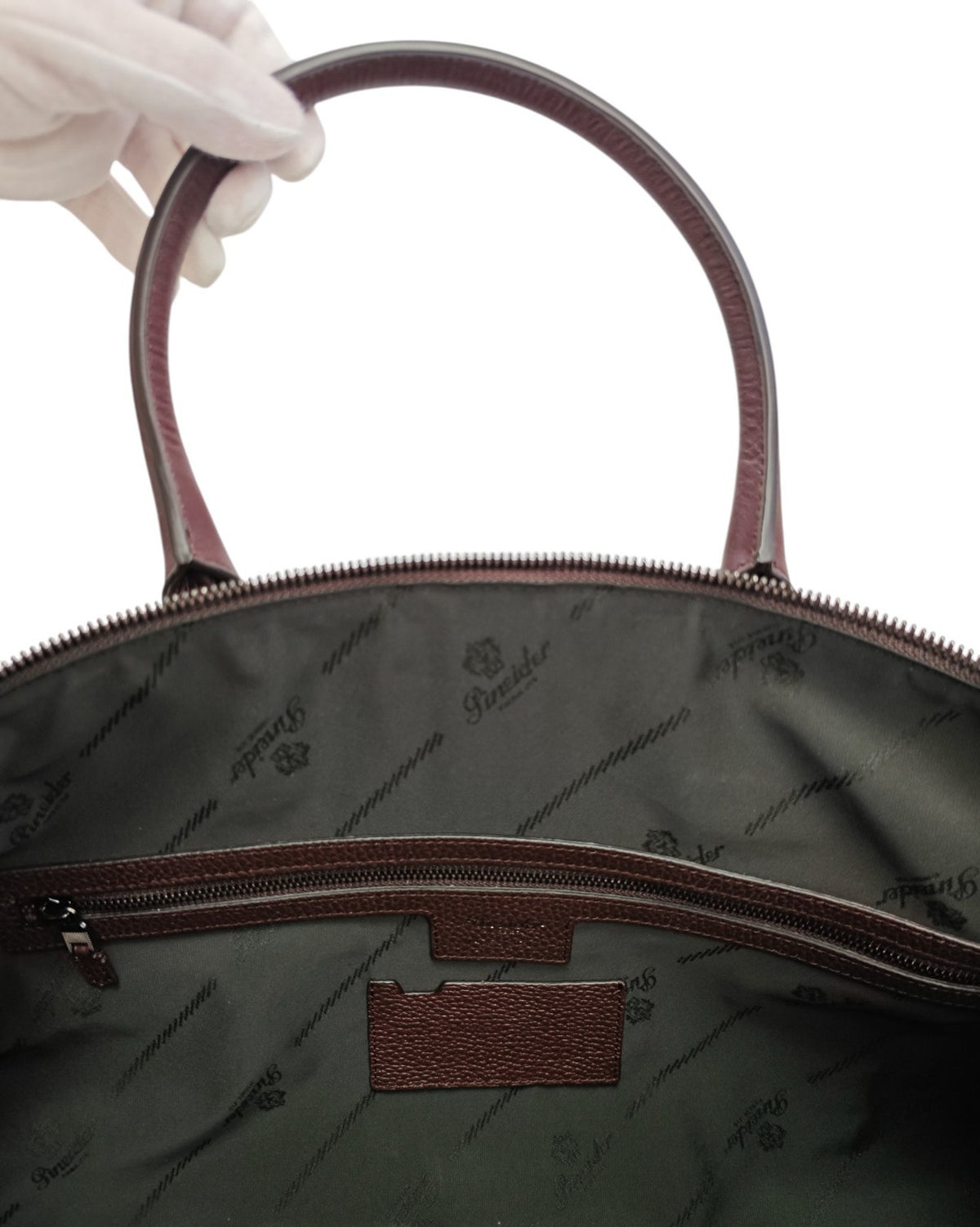 1950$ PINEIDER FIRENZE Burgundy Grain Calf Shoulder Travel Duffle Bag XL