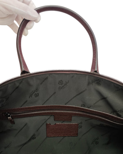1950$ PINEIDER FIRENZE Burgundy Grain Calf Shoulder Travel Duffle Bag XL