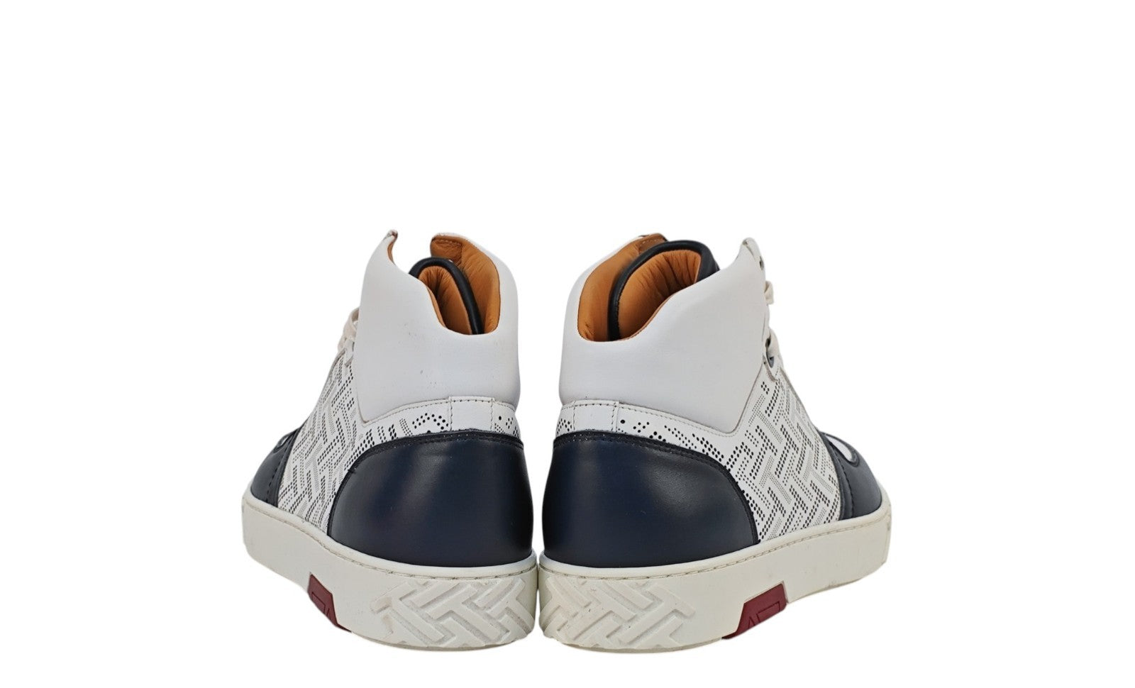 1100$ TESTONI Ravenna High Top Sneaker Perforated Interlock 8 UK / 9  US / 42 IT