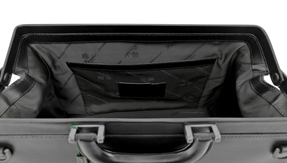 1450$ PINEIDER FIRENZE 1774 Grained Calf Work Doctor Bag Laptop Black
