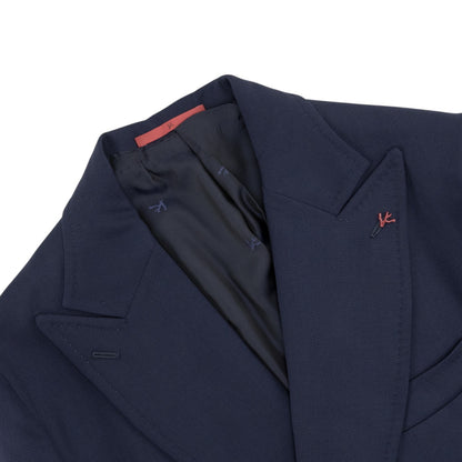 7100$ ISAIA "Portofino" Blue Navy Double Breasted Overcoat Coat Wool 38 US 48 IT