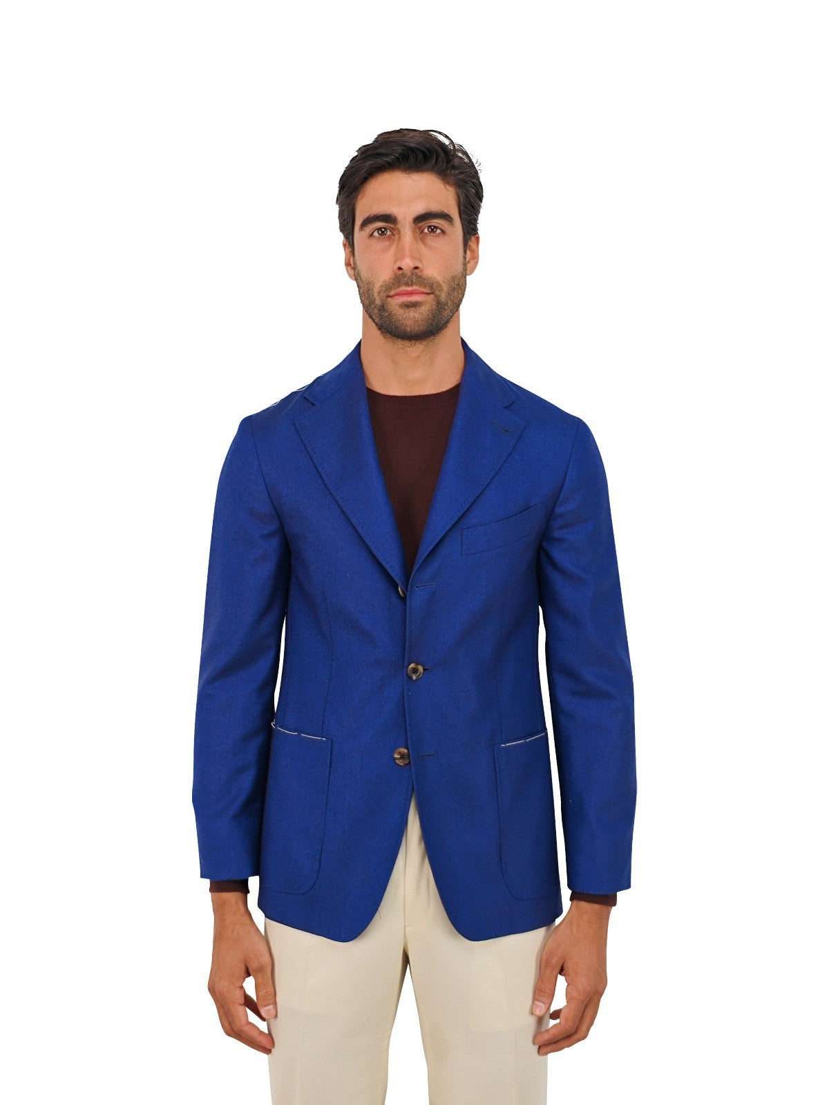$2200 RUBINACCI NAPOLI Blue Jacket Sport Coat 100% Brushed Cashmere Twill