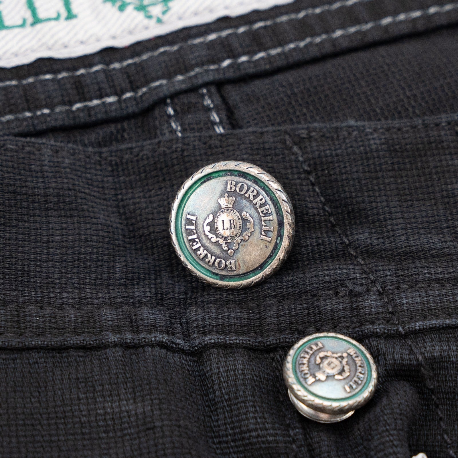 415$ LUIGI BORRELLI NAPOLI Black Denim Jeans Pant Cotton 36 US / 52 EU