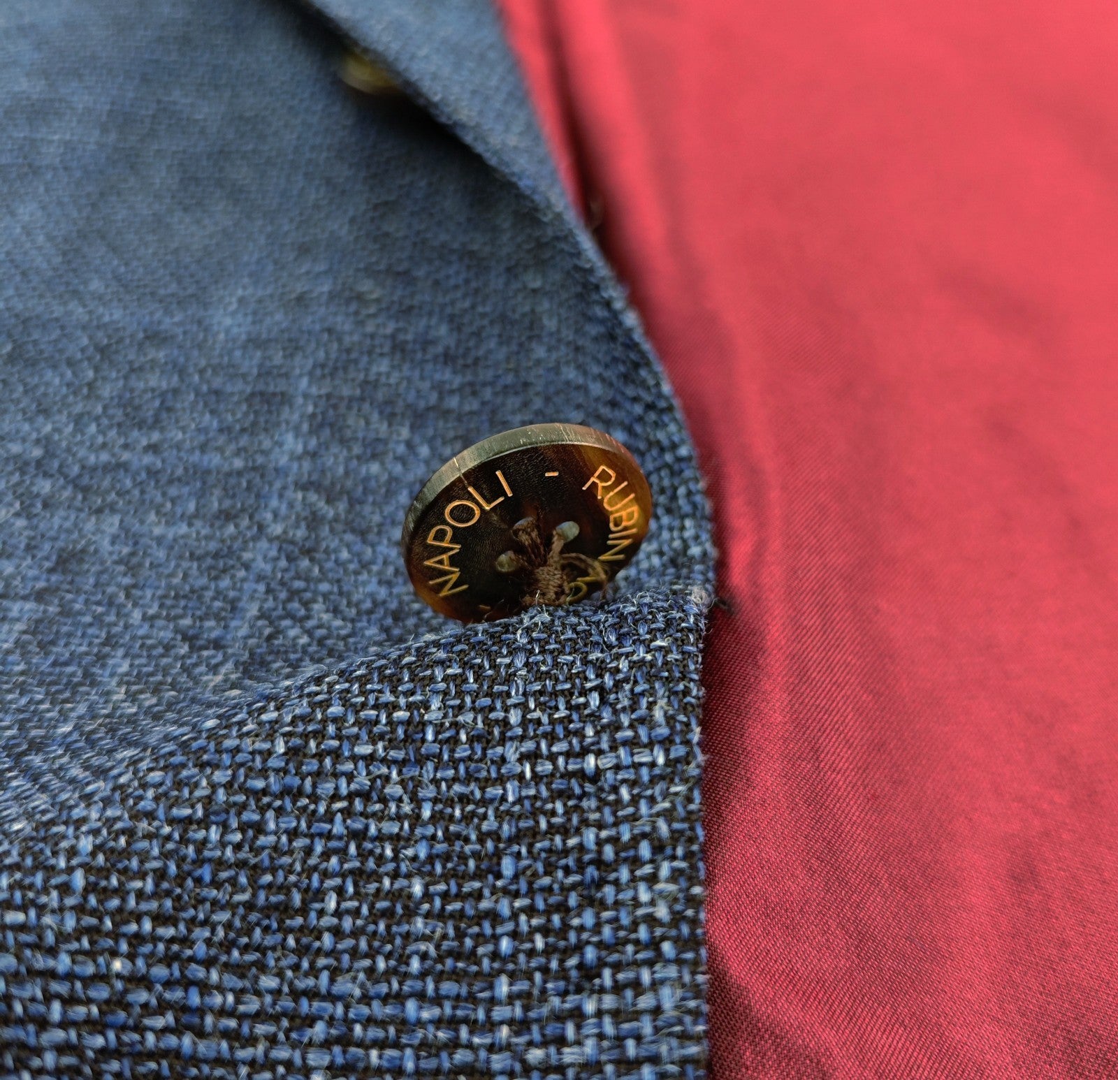 $1950 RUBINACCI NAPOLI Blue Jacket Sport Coat Wool / Silk  42 US 52 EU