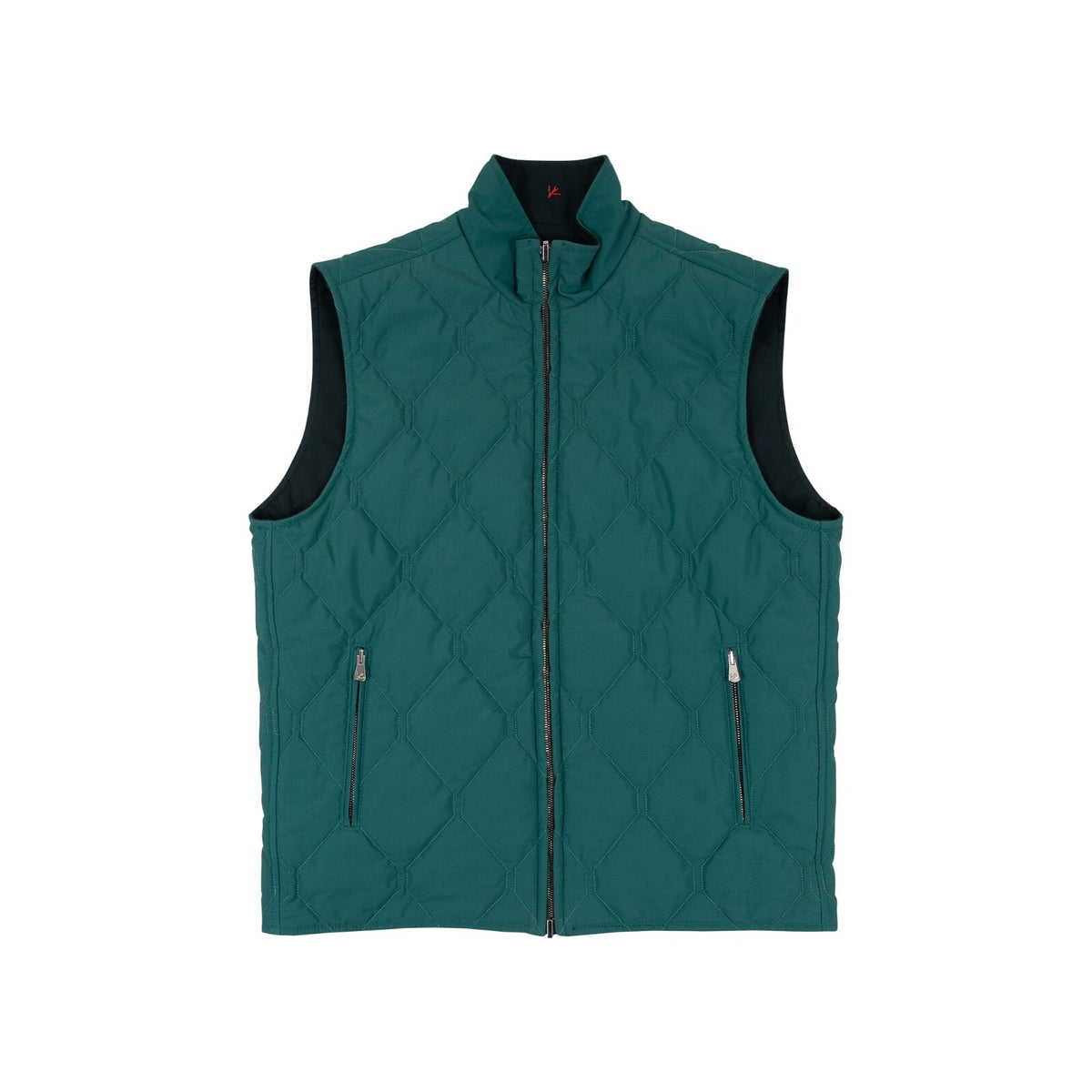 $2800 ISAIA NAPOLI Green & Blue Reversible Vest Jacket Techno Wool 38 US / 48 EU