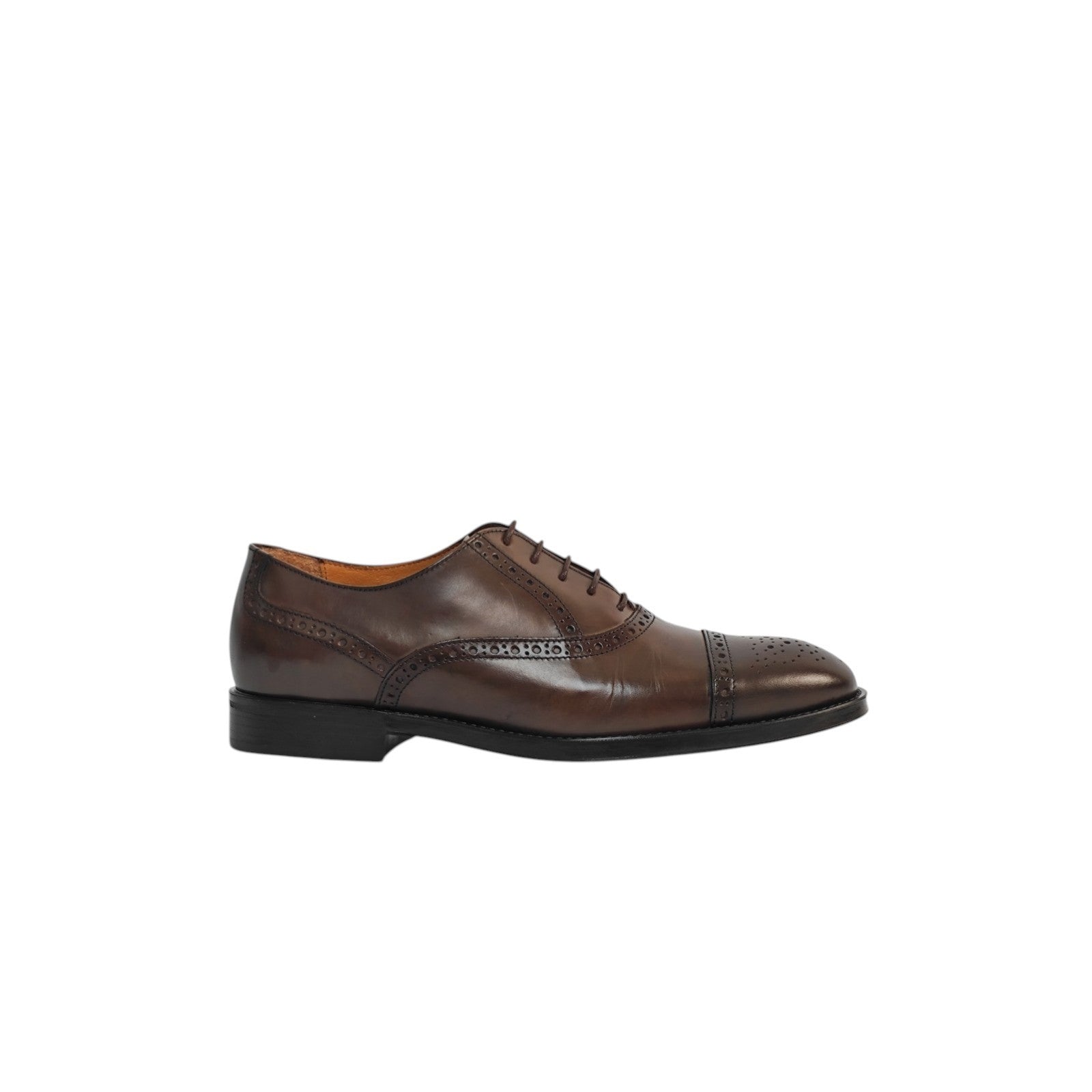 1100$ TESTONI "Salerno" Oxford Shoes Burnished Calf Cigar 7 UK / 8 US / 41 IT