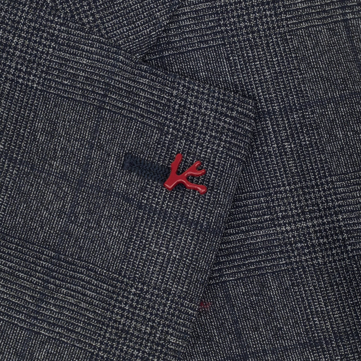 $6600 ISAIA "Sanita" Blue Suit Wool Glen Plaid Comfort Project 44 US / 54 EU 7R