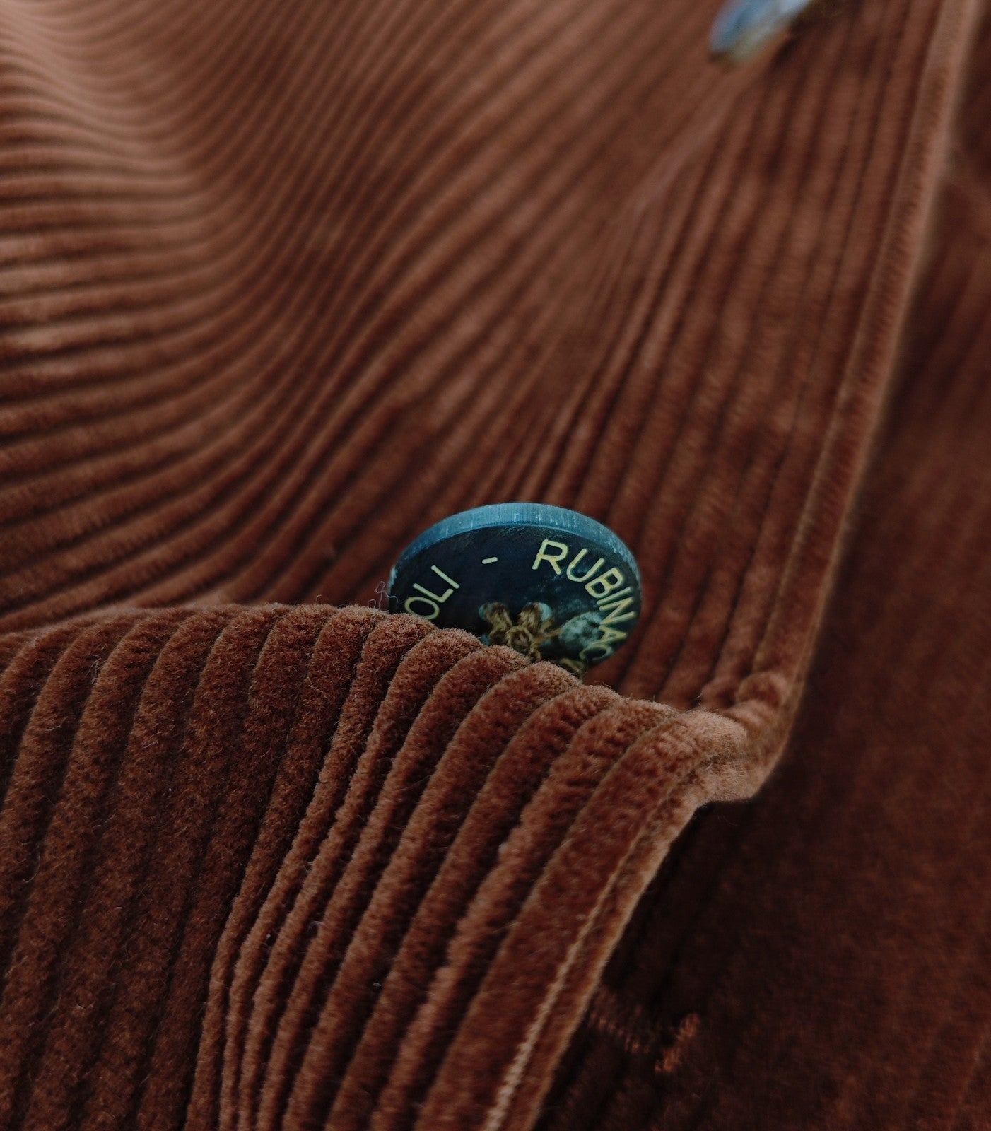 $1960 RUBINACCI NAPOLI "Stefano" Brown Guru Sahariana Jacket Corduroy Cotton