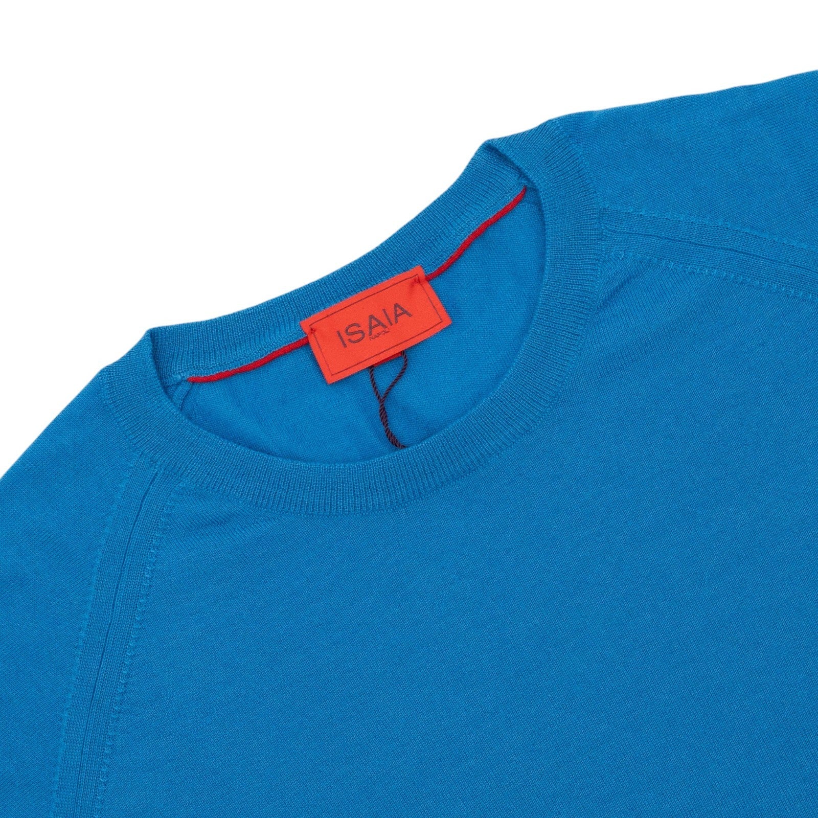 1825$ ISAIA NAPOLI Sky Blue Crewneck Sweater Knit Cashmere - Silk Size M