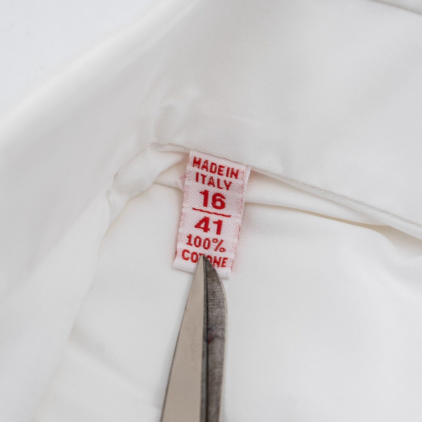 950$ ISAIA NAPOLI White Hand-Sewn Tuxedo Shirt Plissè Cotton 16 - 41