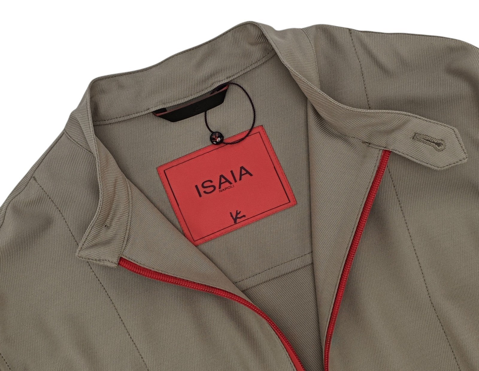 $2800 ISAIA NAPOLI Beige Bomber Jacket Beige Jersey Wool 38 US / 48 EU