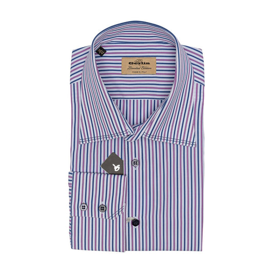 690$ LUXURY GERLIN Shirt Striped TRIPLE STITCHED Cotton 16 - 41 1N ZILLI