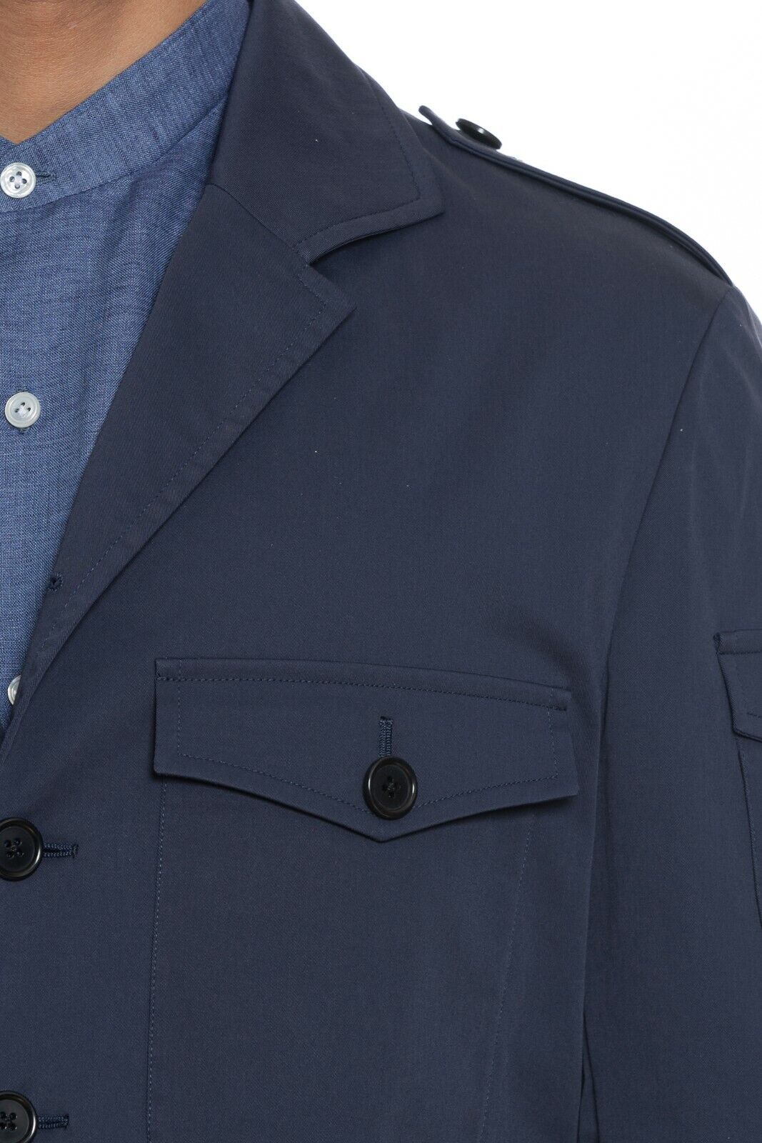 1100$ BELVEST Sartorial Jacket Military Style Cotton Blue JACKETINTHEBOX Edition
