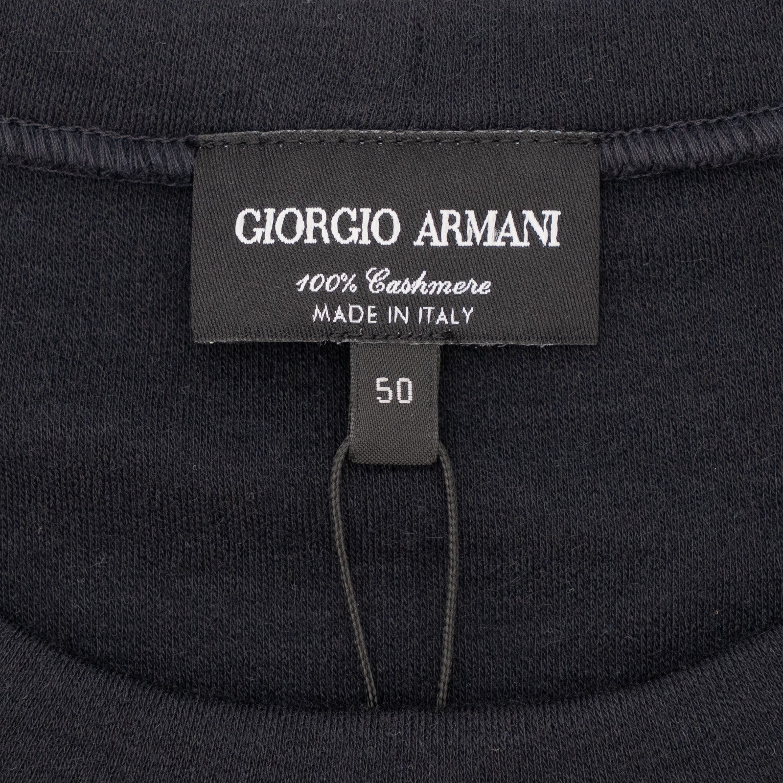 1400$ GIORGIO ARMANI Blue Midnight T-Shirt Interlock 100% Cashmere 40 US 50 IT