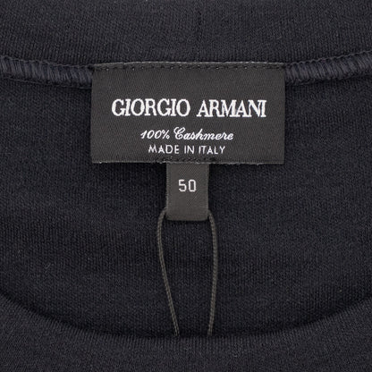 1400$ GIORGIO ARMANI Blue Midnight T-Shirt Interlock 100% Cashmere 40 US 50 IT