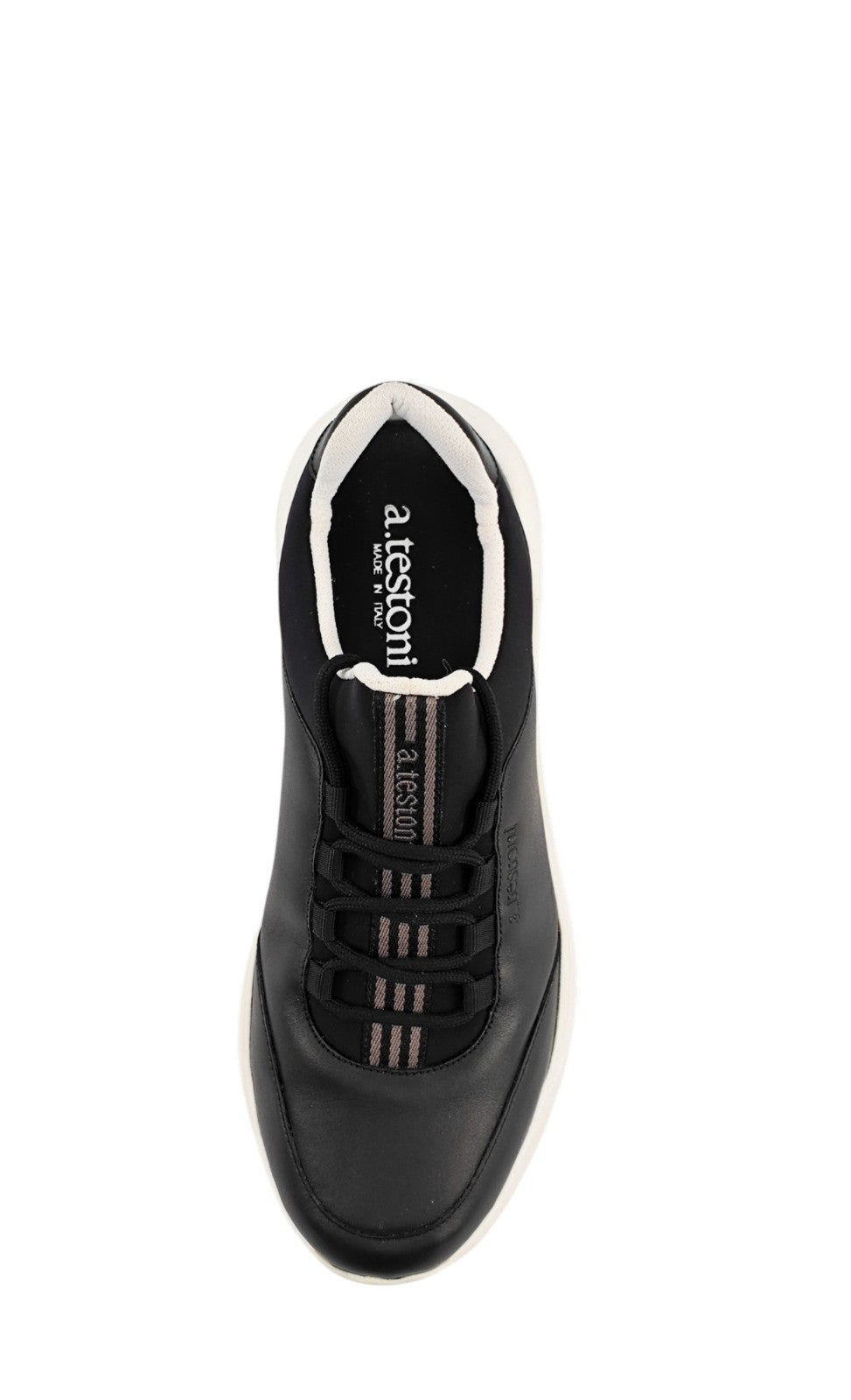 750$ TESTONI Black Sport Sneaker Shoes Calf + Lycra 8 UK  / 9 US / 42 IT